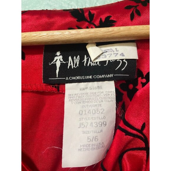 Vintage All That Jazz Women's Y2K 2000s 90s Red & Balck Floral Long Dress 5/6 - Picture 6 of 10